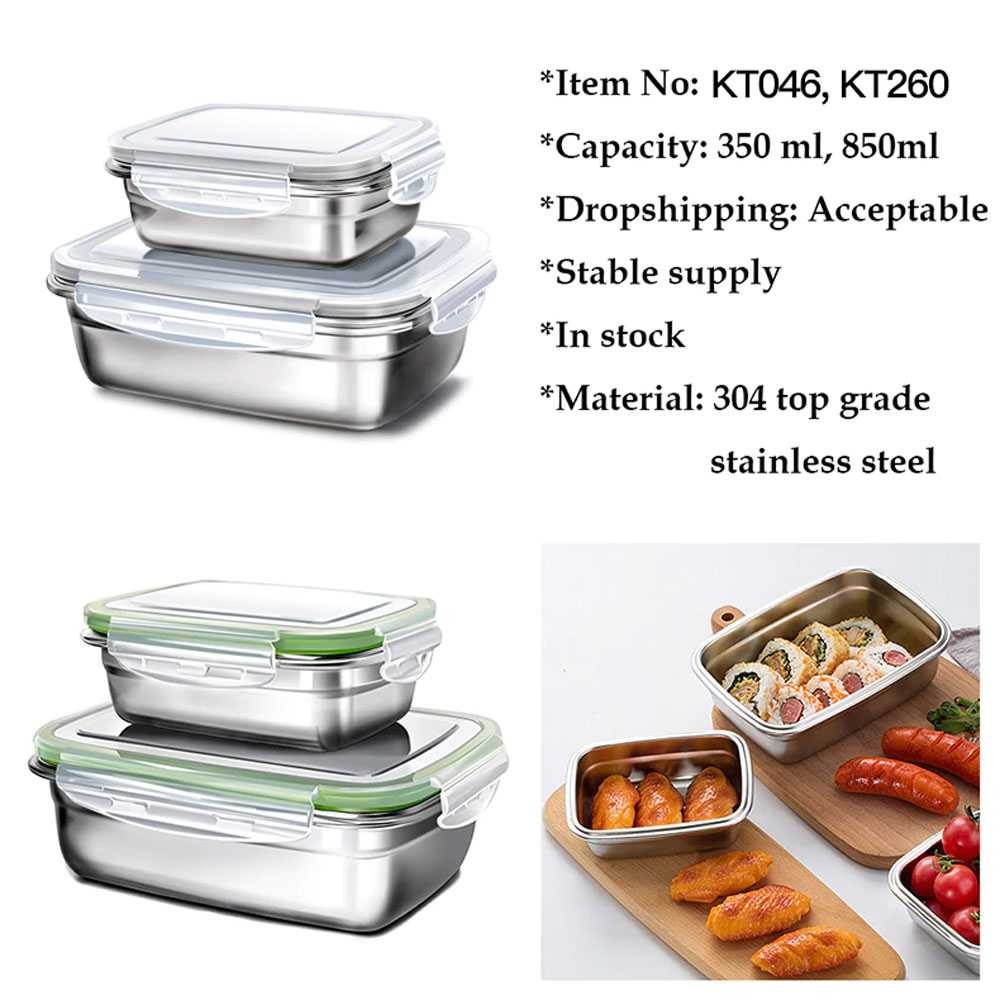 Kotak Makan Tampat Makanan Bento Lunch Box Stainless Steel Ringan Tidak Mudah Penyok Tumpah 850ml