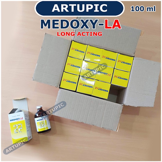 Medoxy-LA 100 ml Obat OTC crd korisa snot kolera ayam unggas babi kelinci Medion Artupic