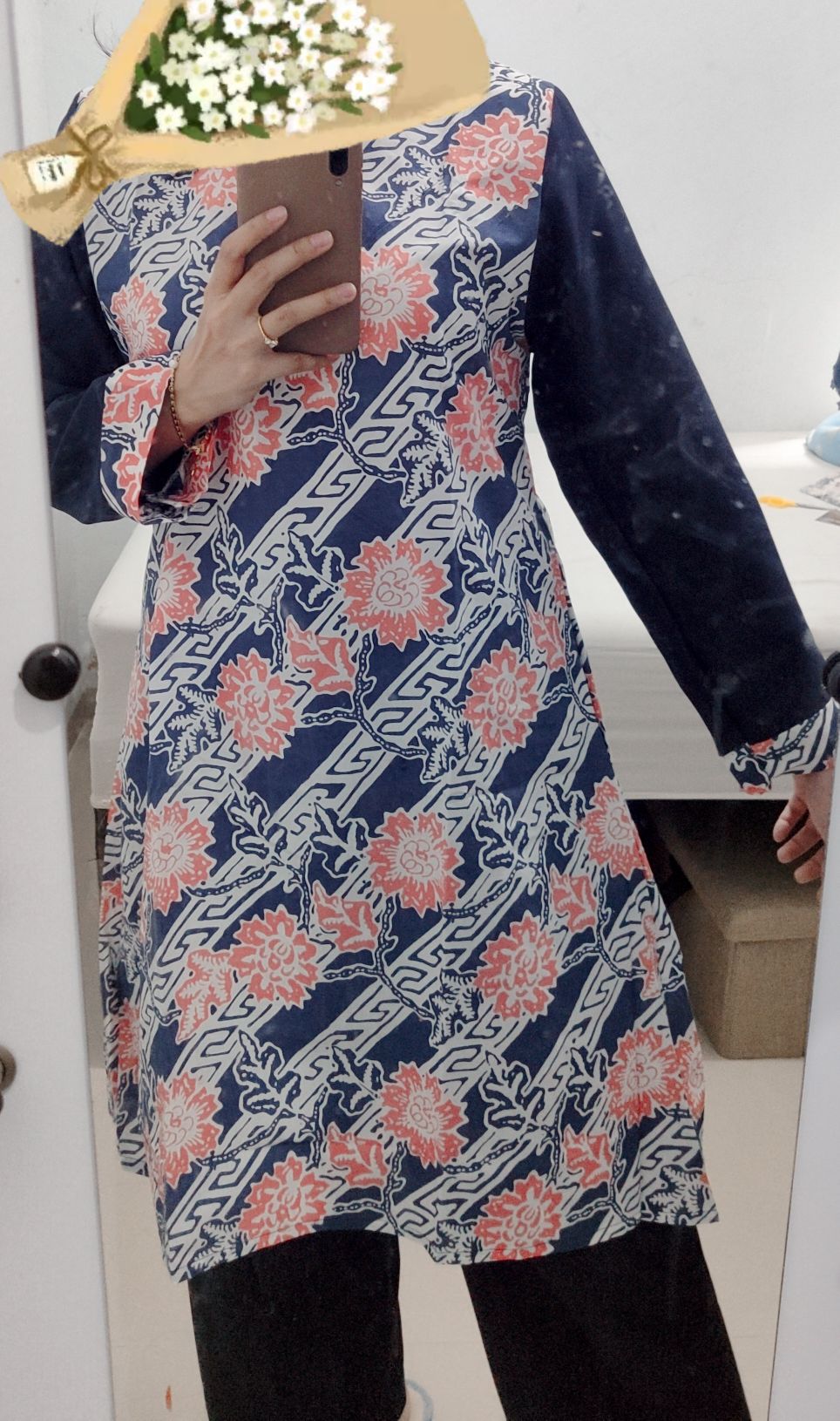 M-l-xl-xxl Batik Tunik Wanita Asj Sa Hrb026 Kenongo Pekalongan Sogan Tulis