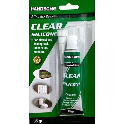 

LEM SILIKON SEALANT KACA PLASTIK TUBE CLEAR 35 GR- HANDSOME