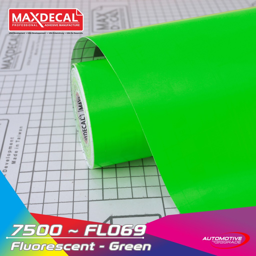 

MAXDECAL 7500 069 Green Hijau Sticker Skotlet Fluorescent Stabilo