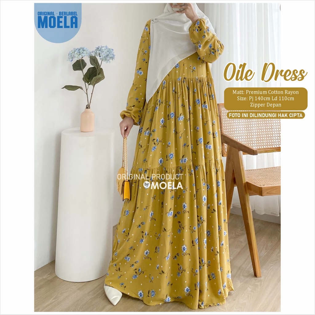 OILE MAXY DRESS BY MOELA LD. 110CM PB. 140CM ZIPPER DEPAN (TRZ)