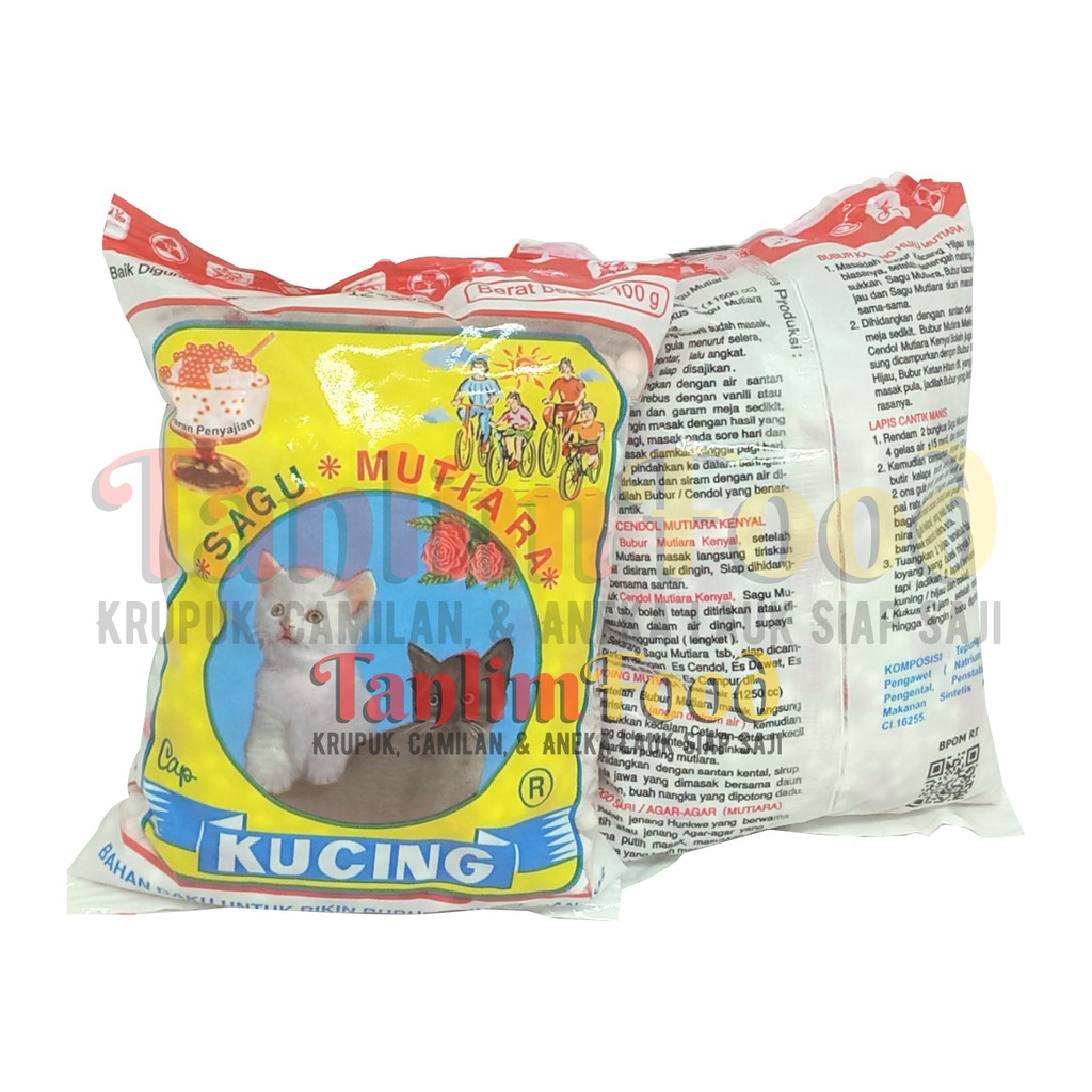Sagu Mutiara Cap Kucing / Bubur Merah Mutiara Kenyal - 100gr