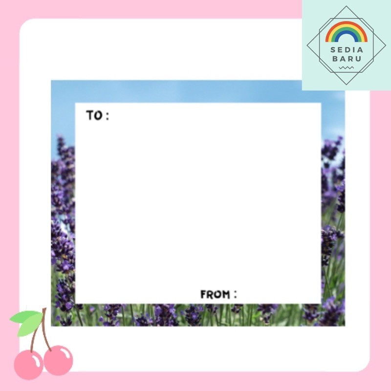 

Tambahan kartu ucapan untuk packing kado request Lavender
