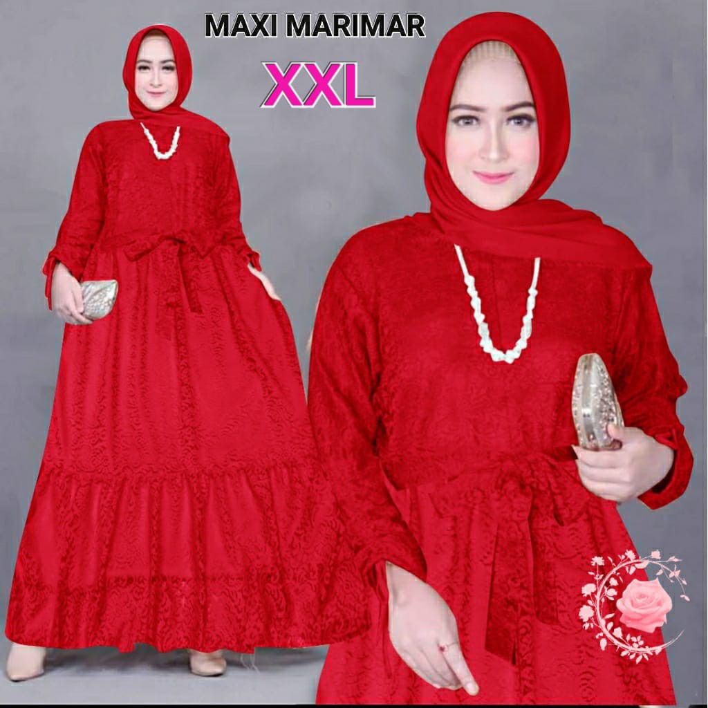 GAMIS BRUKAT 5XL 4XL original MARIMAR / PAKAIAN PESTA / GAMIS / DRESS GAUN JUMBO