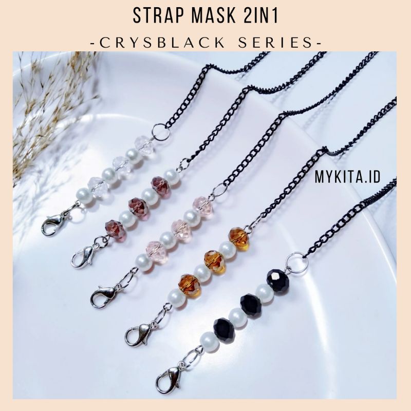 Strap Masker Strap Masker Hijab 2in1 Strap Masker Rantai Murah Strap Masker Mutiara Crystal Kalung T