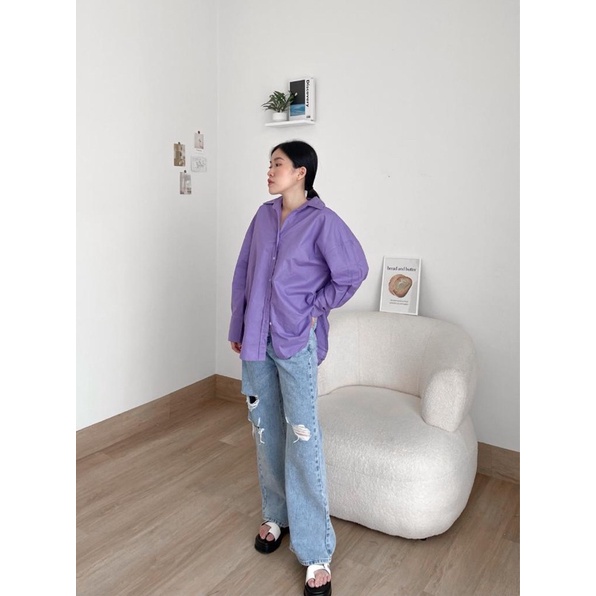 KEMEJA POPLIN BASIC WANITA OVERSIZED KATUN