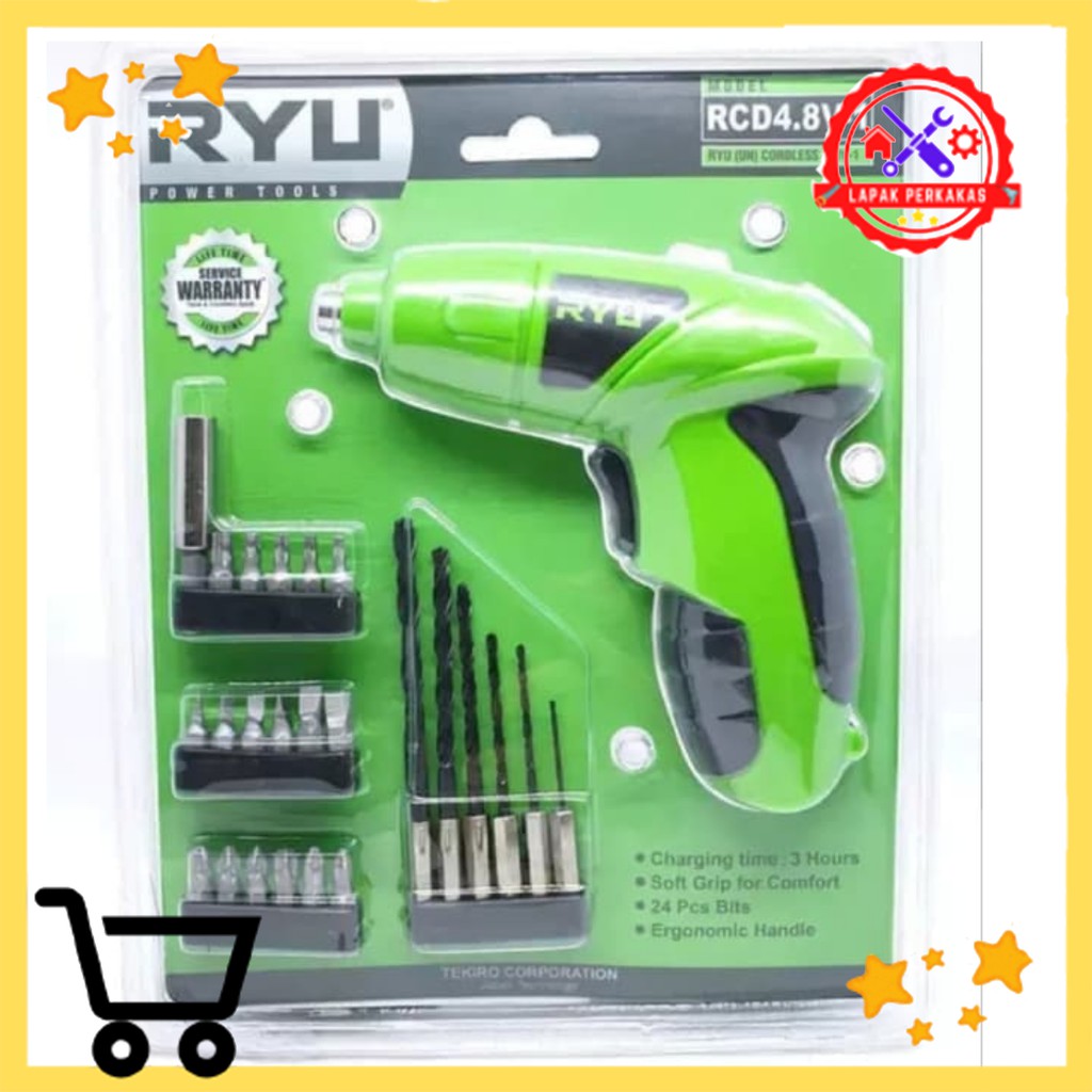 RYU Mesin Bor Buka Pasang Baut Cordless Cas Listrik RYU RCD 4.8V-1