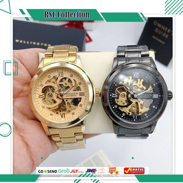 Jam Tangan Pria Mechanical Automatic FNGEEN 6018 Luxury Business FREE BOX + KARTU