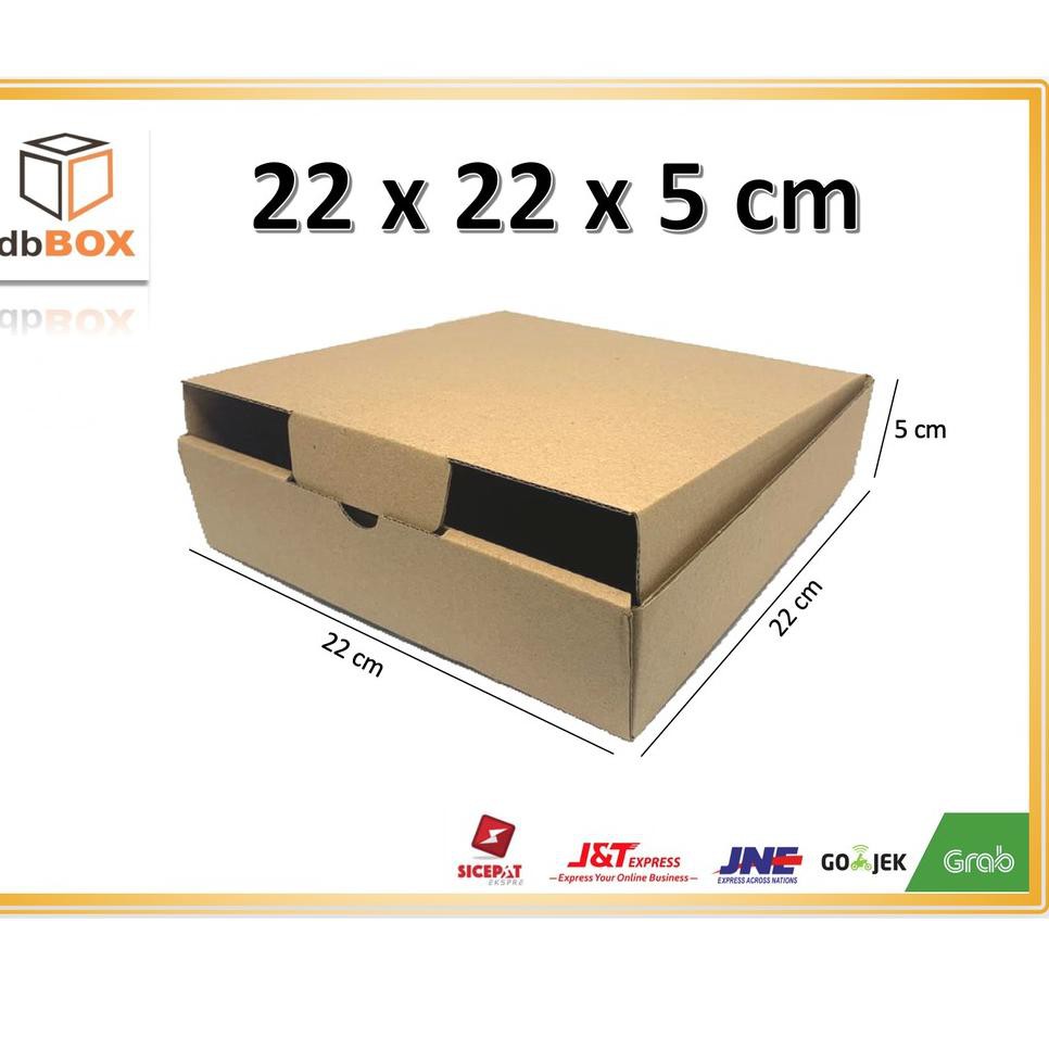 

[BACA DESC] Kardus 22 x 22 x 5 cm....Die Cut kotak Kue tart -aksesoris-dll model box pizza