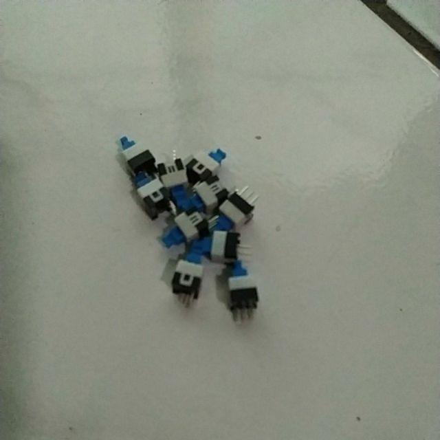 10pcs 7mm*7mm Tactile Button Switch Dip 3pin Self-locking Tombol Kotak Melalui Lubang