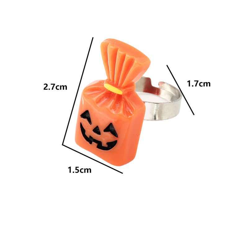 Cincin Desain Labu Hantu Bahan Resin Untuk Halloween