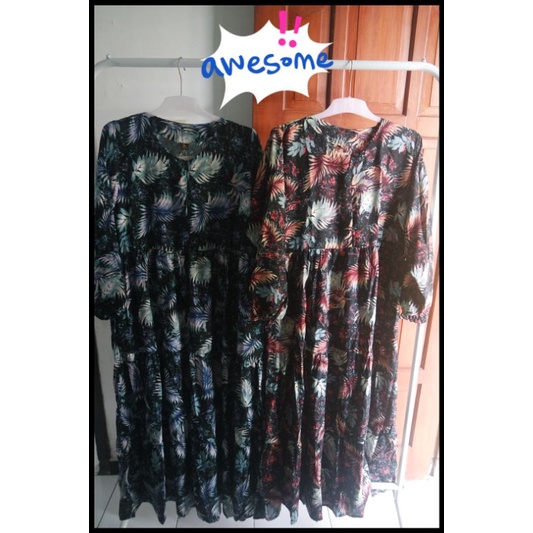 Daster Batik Solo (Kain Viscose) - Model Abaya Susun (BUSUI FRIENDLY)