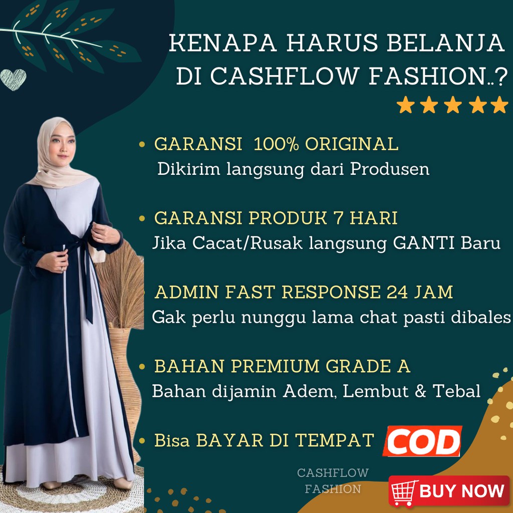 Gamis Syari Polos Remaja Terbaru Kekinian Perempuan Muslim Size S M L XL Pesta Kondangan Premium-8