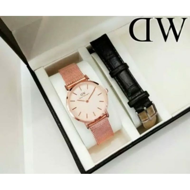 jam tangan terbaru Dw paket freee tali+box d.3.2cm. 105rb