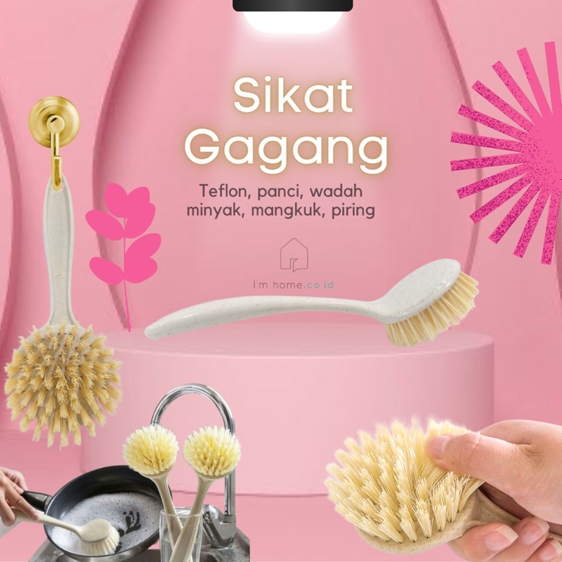 Peralatan dapur IMHOME Sikat Gagang Panjang unik murah aesthetic perabotan rumah tangga estetik este
