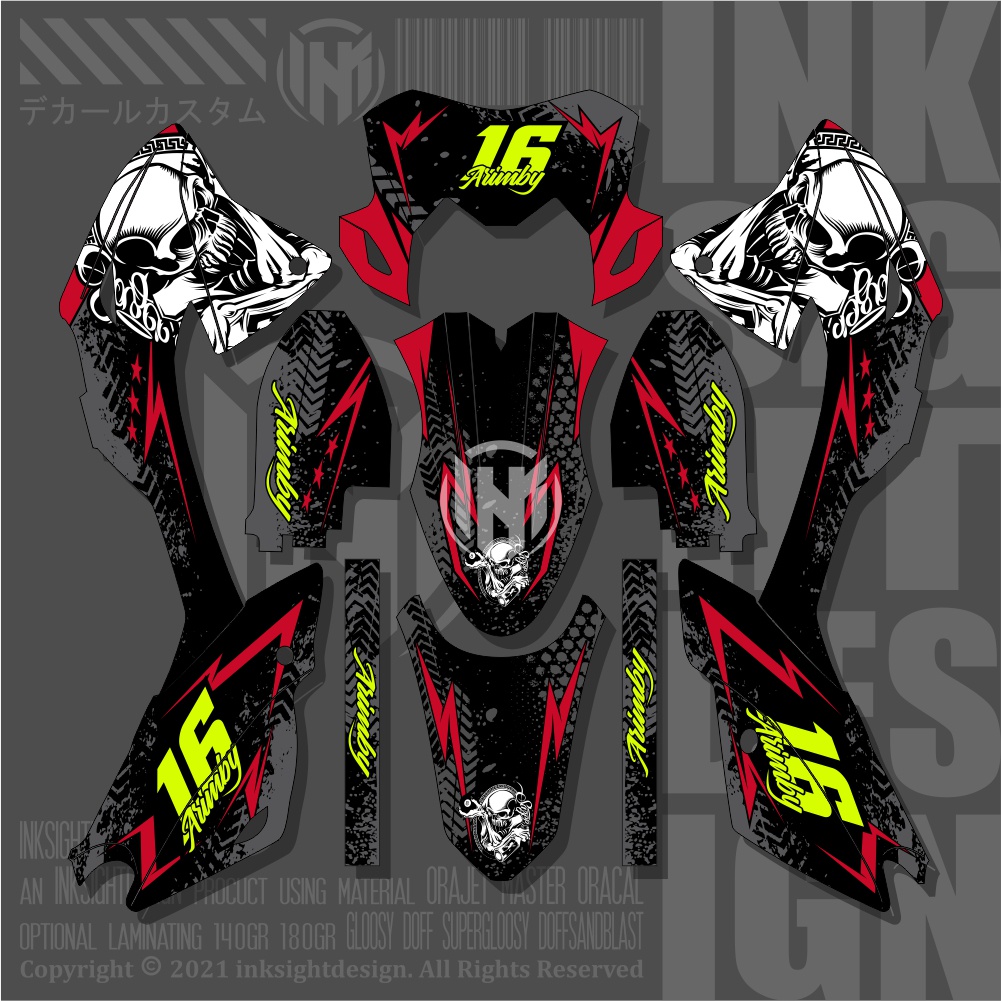 Decal KLX BF 150 Dekal Sticker Motor Custom Kawasaki Motif Grafis Supermoto Abstrak 2
