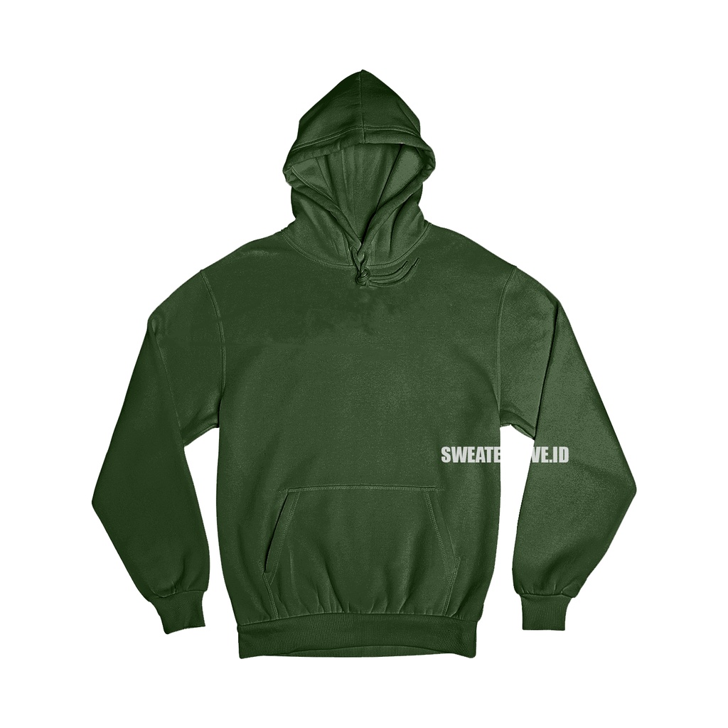 [PREMIUM] SWEATER HOODIE JUMPER POLOS HIJAU ARMY / OLIVE