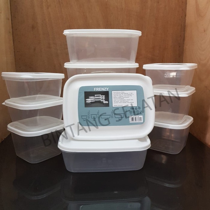 FOOD CONTAINER BOX MAKANAN 12 SET KOTAK FRENZY ISI 12