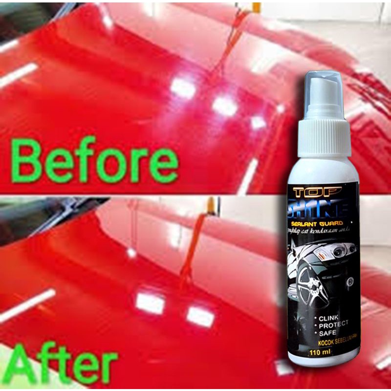 Pengkilap/pelindung/poles/coating/pelapis/spray/wax/cat body/mobil/motor/kaca/helm/sealant guard Top shine pengkilap 110 ML