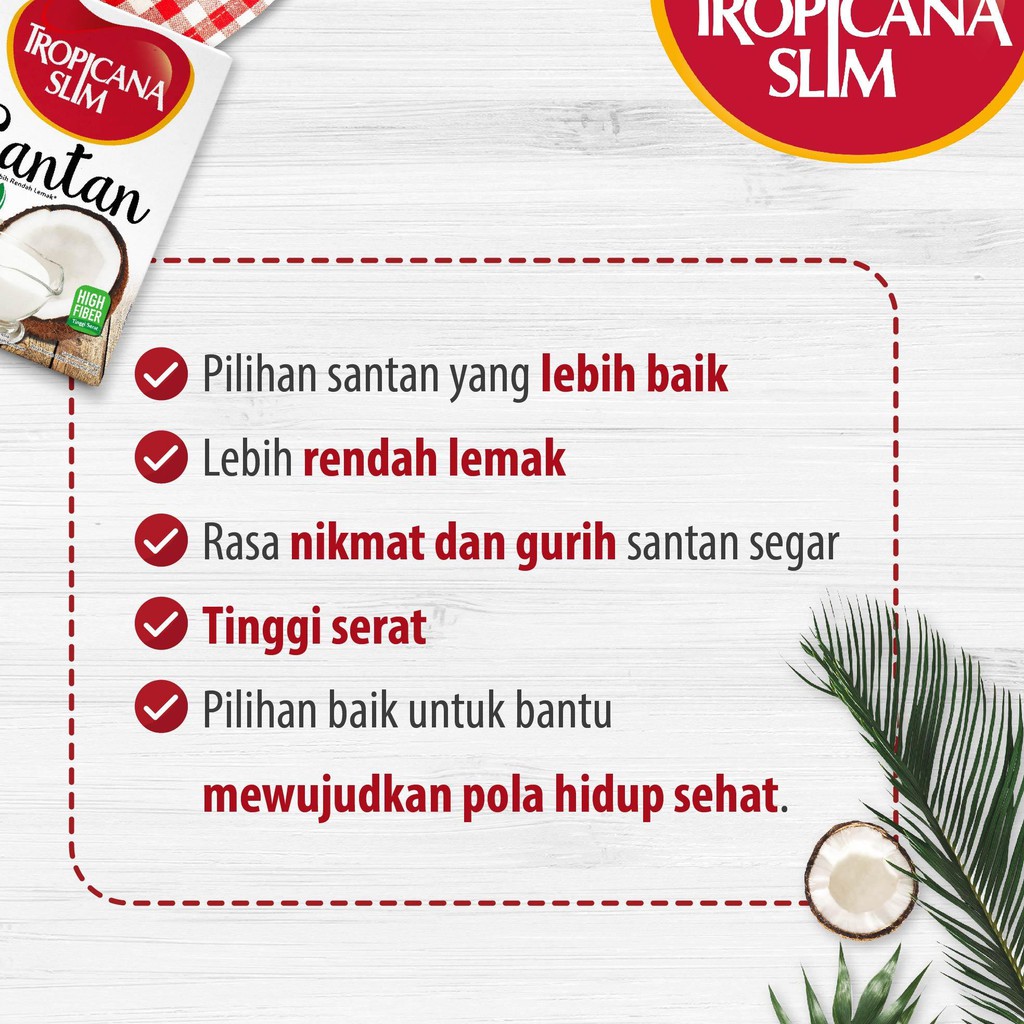 

Bisa COD Tropicana Slim Santan 5's x 2 Pcs