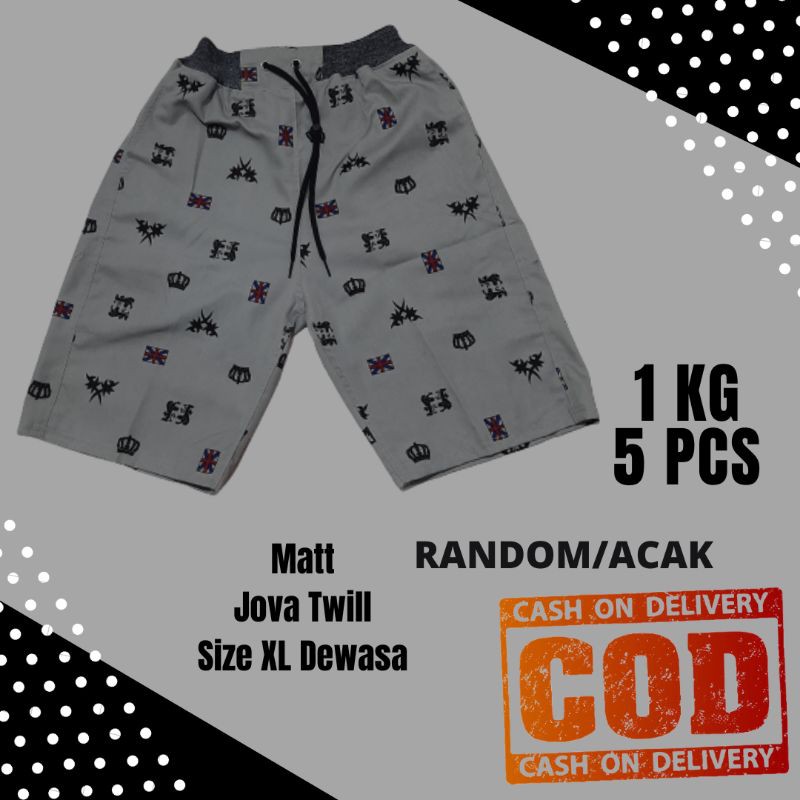 Grosir Celana Pendek Kolor Pria Laki Laki Cowok Dewasa Distro Motif Murah Jova Twill All Size XL