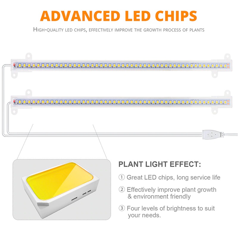 Lampu LED Strip Tanaman Phytolamp Grow Full Spectrum Timer 2PCS GSN01