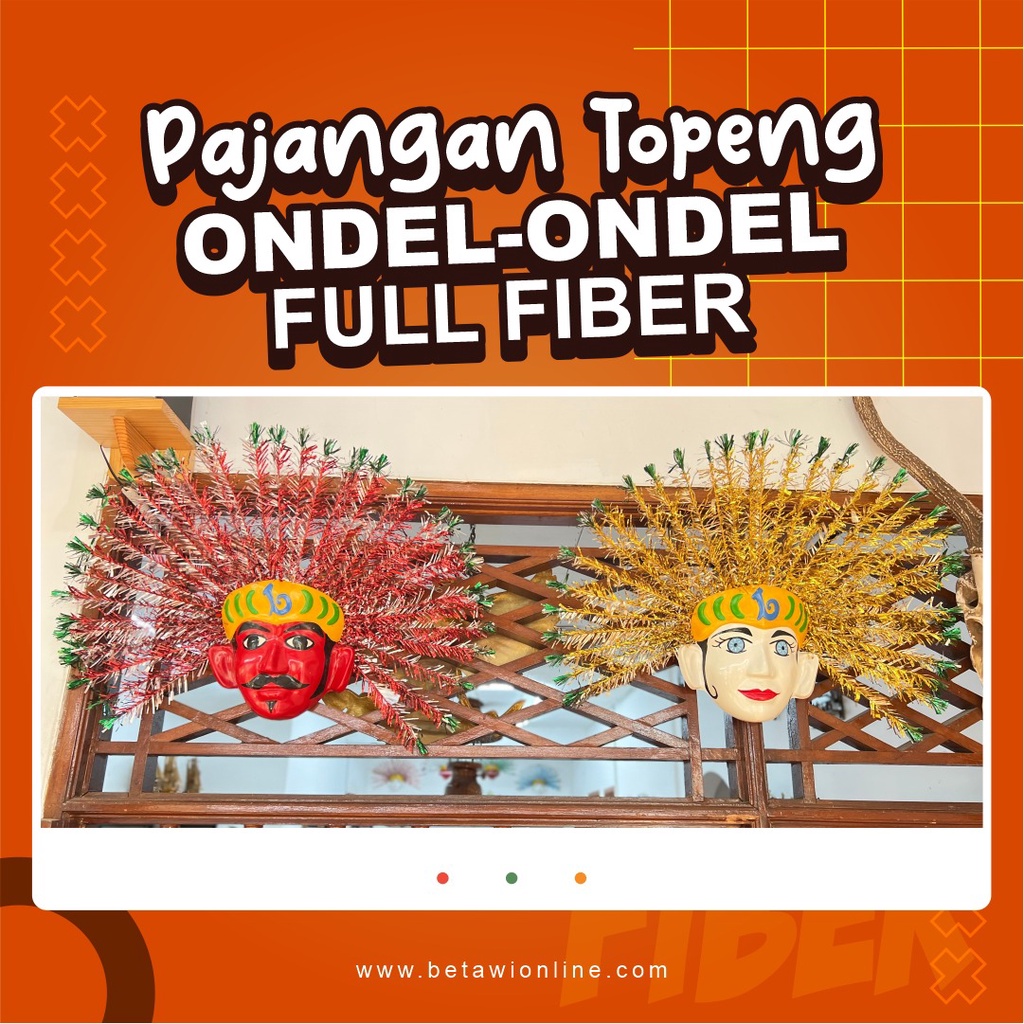 Pajangan topeng ondel-ondel  [SEPASANG] / Topeng Ondel Ondel Full Fiber