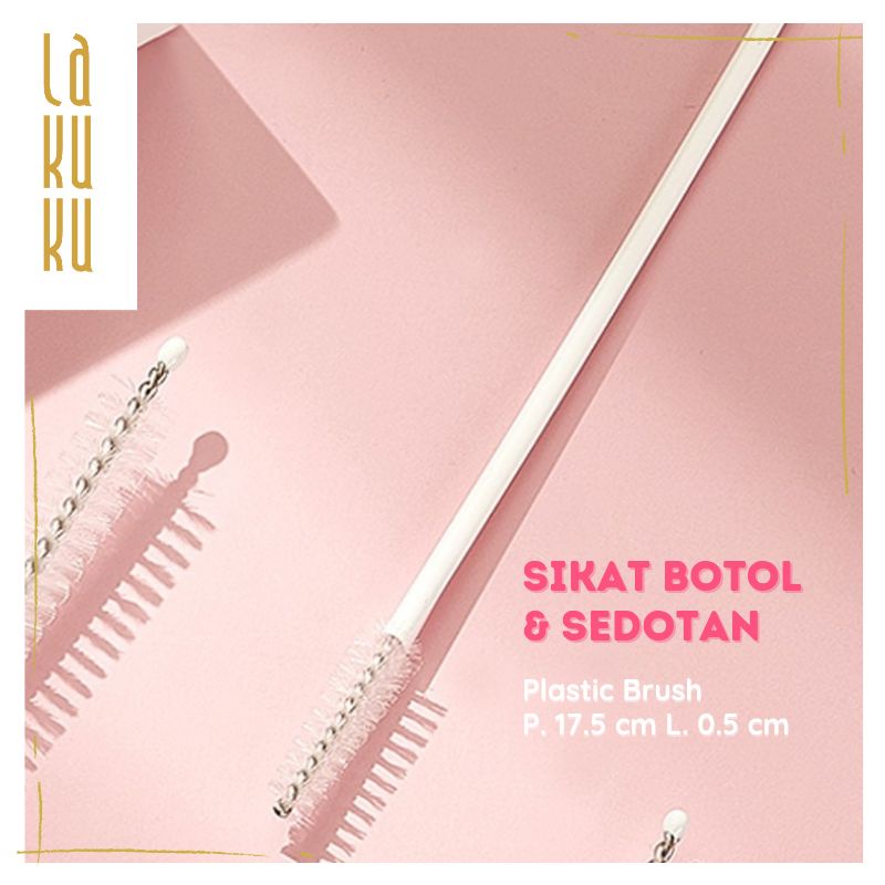 Sikat Botol dan Sedotan - Stainless Brush 17,5 cm atau 23 cm