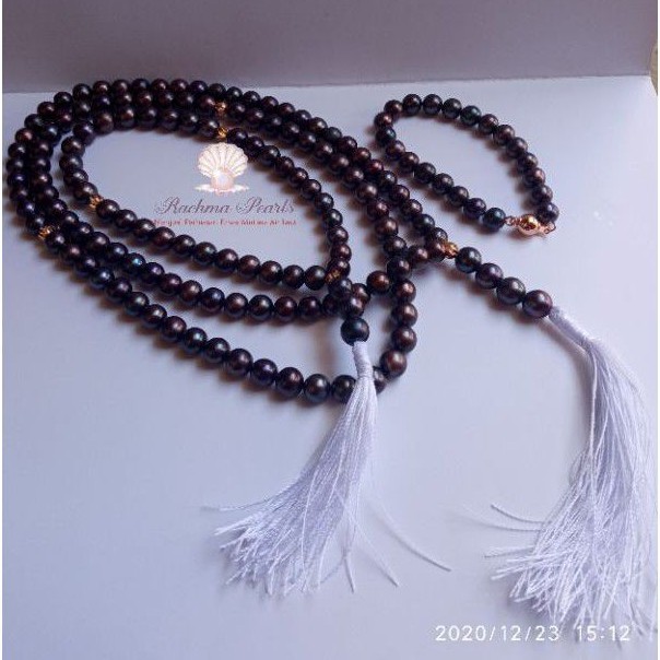 Tasbih mutiara air tawar super asli lombok tasbih 99 butir tasbih 33 butir gratis gelang mutiara