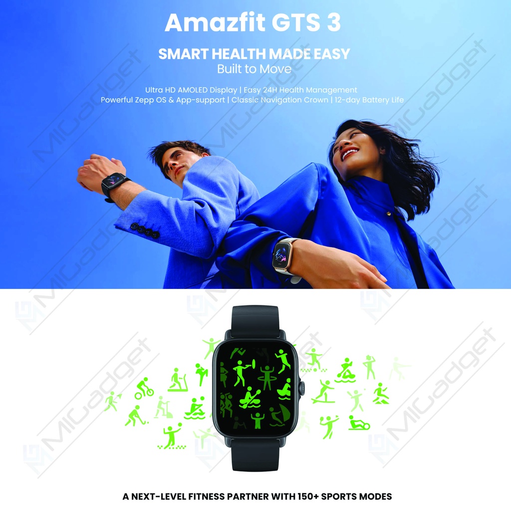 Amazfit GTS 3 GTS3 Fashion Sport Watch Smartwatch Jam Tangan Garansi Resmi