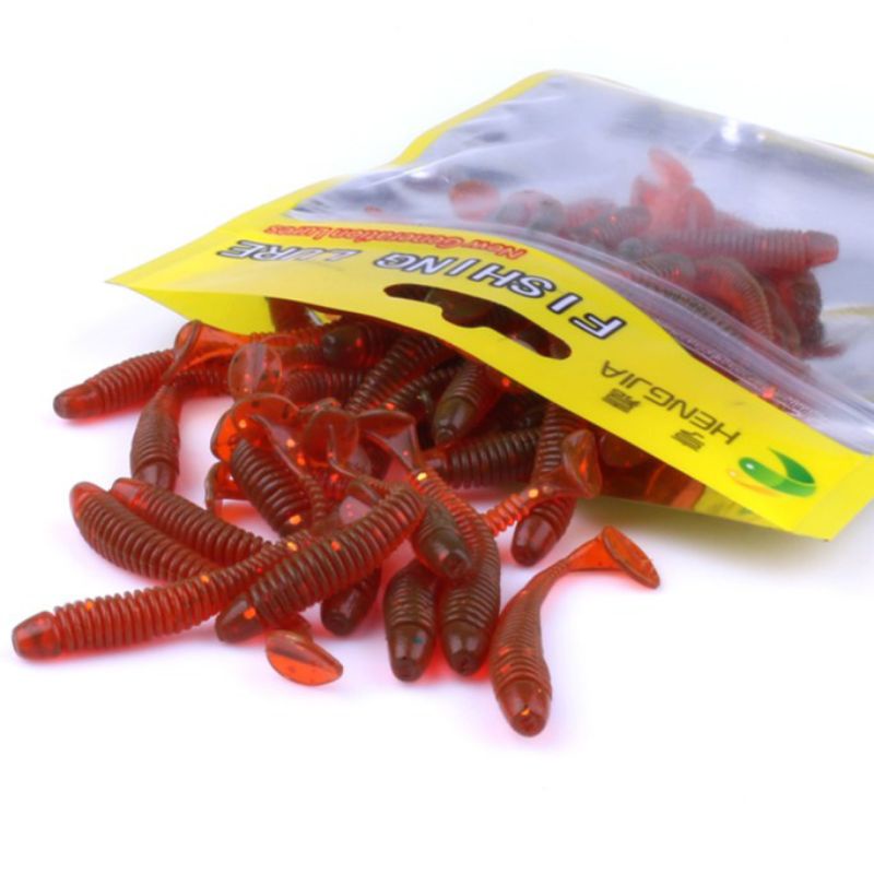 50PCS SOFTLURE HENGJIA UMPAN PANCING TERLARIS UMPAN CASTING TERLARIS