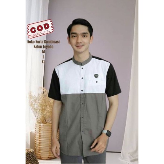 BAJU KOKO KURTA KOMBINASI | BAJU KOKO KURTA KOMBINASI PRIA DEWASA | BAJU KOKO KURTA DEWASA LENGAN PE