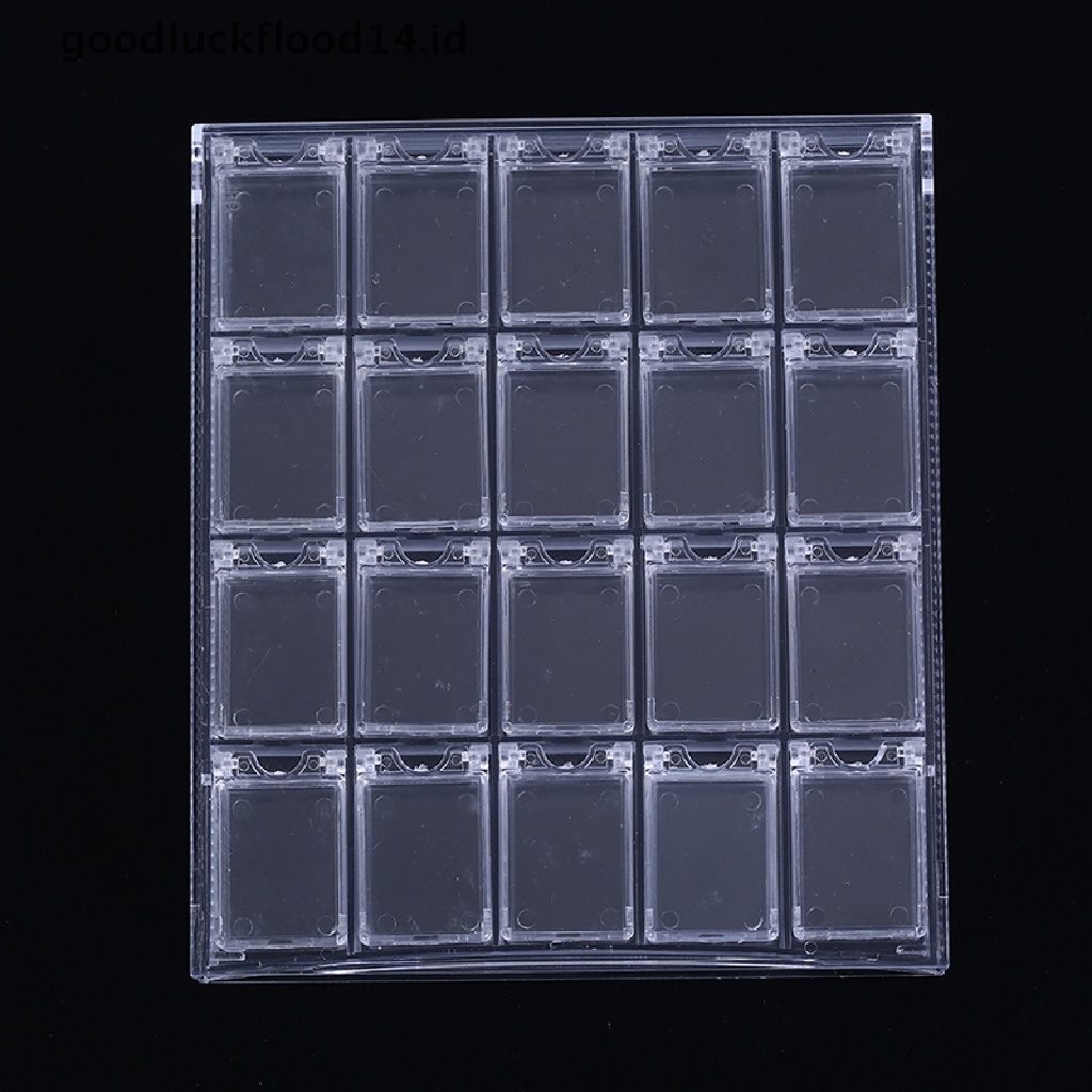 [OOID] 20 Grids Clear Nail Art Display Tray Glitter Rhinestone Decor Storage Box Case ID