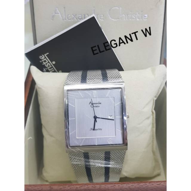 JAM TANGAN ALEXANDER CHRISTIE PRIA ORIGINAL AC 8333MD SILVER BLUE