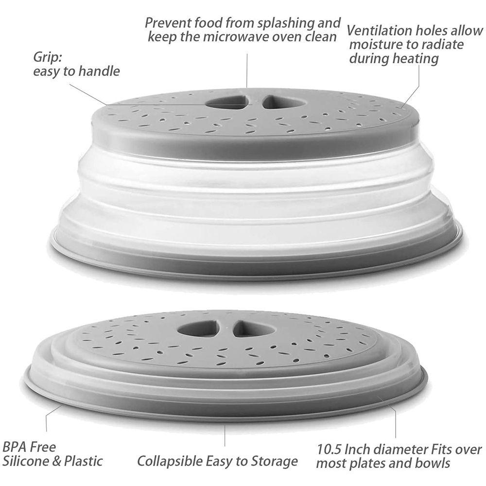 R-FLOWER Collapsible Microwave Cover Home &amp; Kitchen Fruit Vegetables Saringan Tutup Penutup Anti-Puttering Fresh-keeping