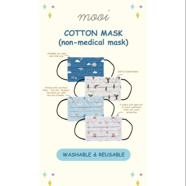 MOOI Cotton Mask Non-Medical Mask / Masker Kain (1pcs/pack)