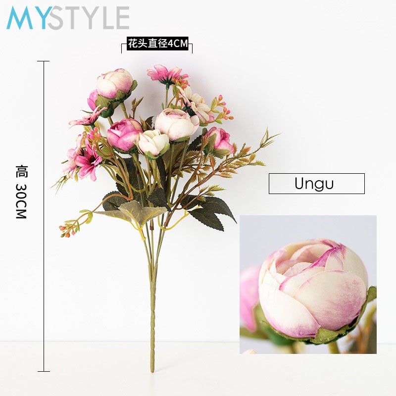 HAPPY TIME BUNGA PLASTIK ROSE PEARL BUD BUNGA MAWAR HIAS PLASTIC ARTIFICIAL BUNGA ARTIFISIAL MURAH