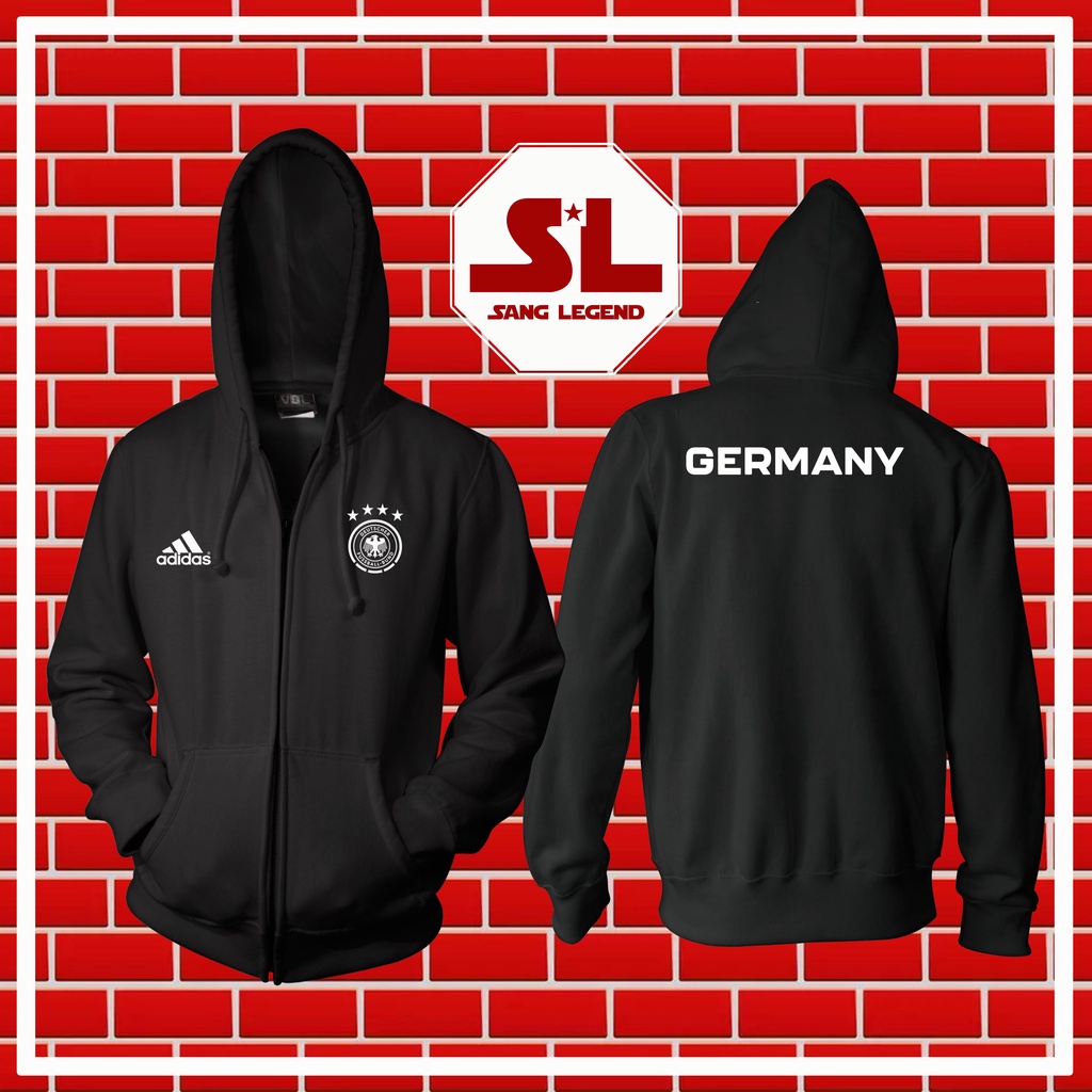 HOODIE ZIPPER JAKET BOLA PRIA NEGARA TIMNAS JERMAN GERMANY