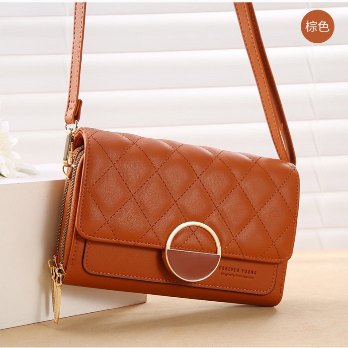 Tas Selempang Kedaibutik 351 Tas Selempang Wanita Terbaru Import FOREVER YOUNG 4IN1 - Brown hitz ber