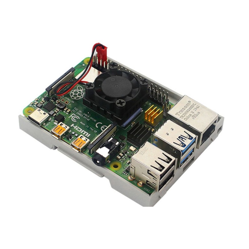 Bt ABS Untuk Case Dengan Kipas Pendingin Untuk Raspberry Pi 4model B Didedikasikan Tipe Rel DN