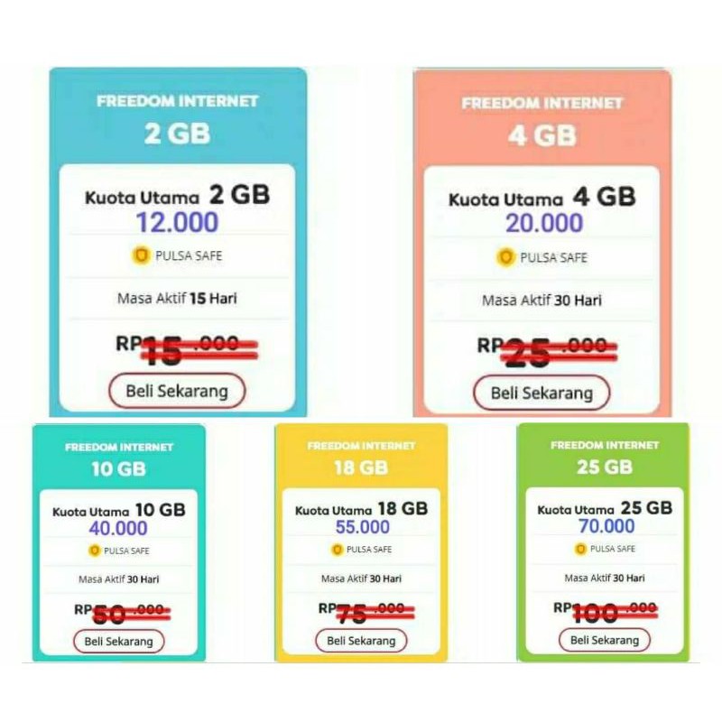 Inject Data Indosat Freedom Internet 2GB 4GB 10GB 18GB 25GB Full 24 Jam