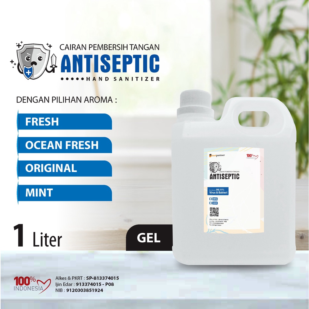 Hand Sanitizer GEL 1 Liter Antiseptic 70 % (Kemasan Jerigen 1 Liter)