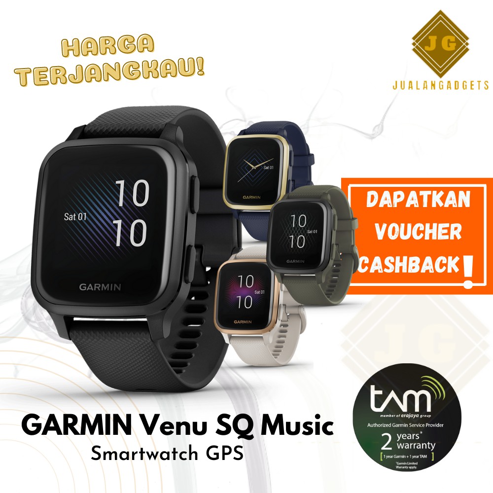 Garmin Venu SQ Music Garmin Square Smartwatch - Garansi Resmi TAM