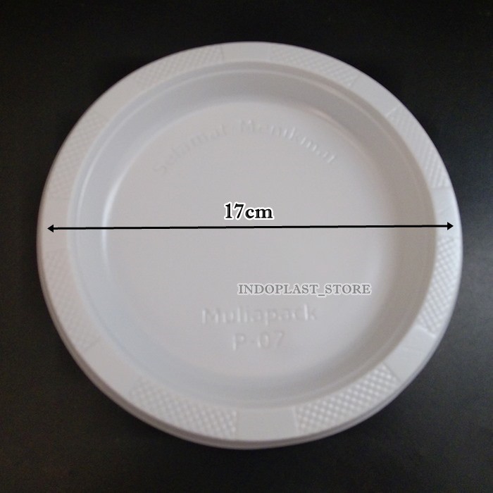 PIRING MAKAN PLASTIK PUTIH SUSU P7 SEDANG MEDIUM KUE ULTAH