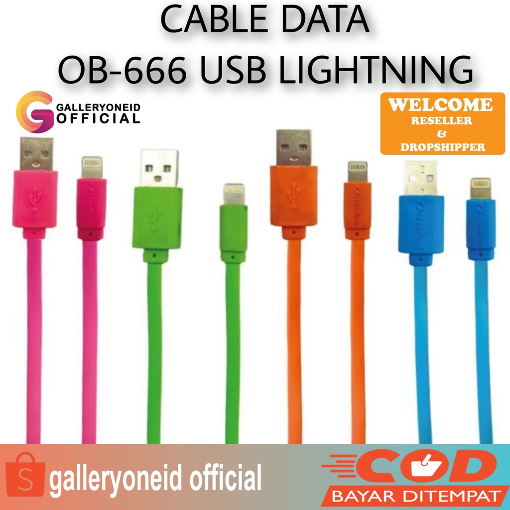 Kabel Data Ocean Blue Candy OB-666 USB Lightning Fast Charging