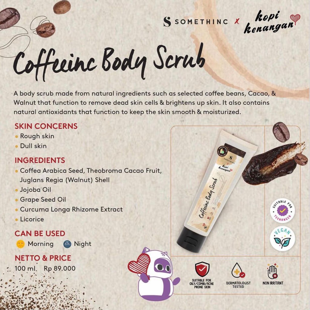 SOMETHINC x KOPI KENANGAN Coffeeinc Body Scrub | Lip Scrub Coffee