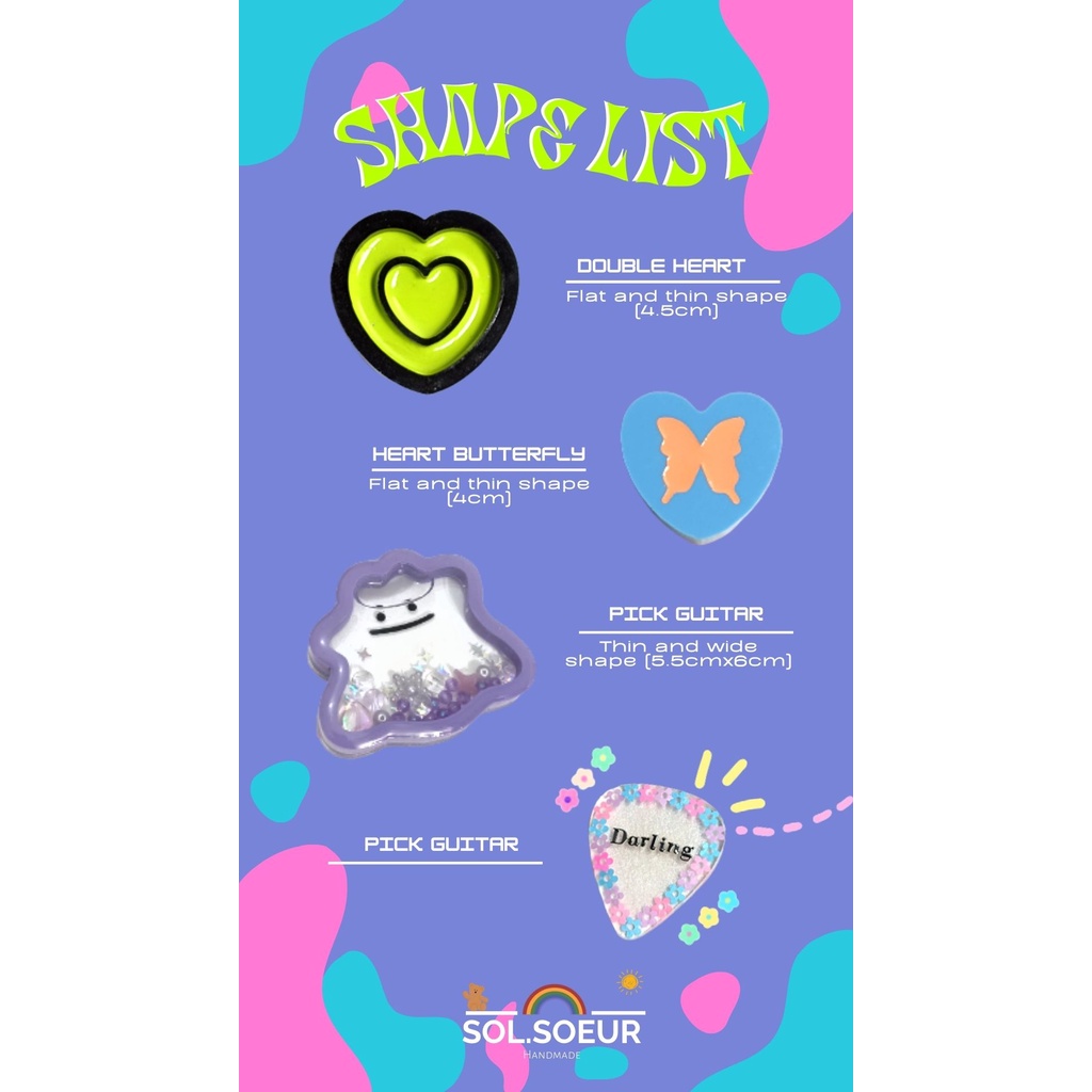 Custom Resin Shaker Keychain / Resin Shaker Popsocket / Popsocket Transparan / Gantungan Kunci