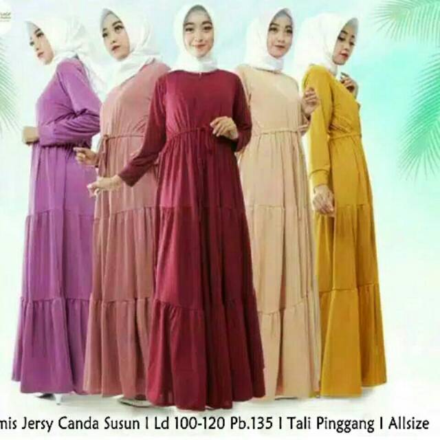 Dina gamis Jersey susun