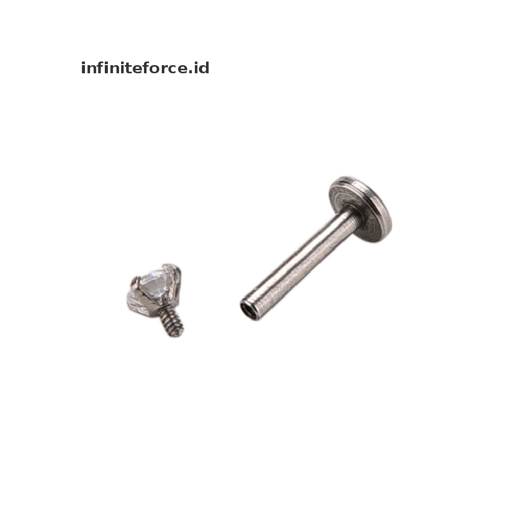 2 Pcs Cincin Tindik Bibir Bentuk Barbell Bahan Baja